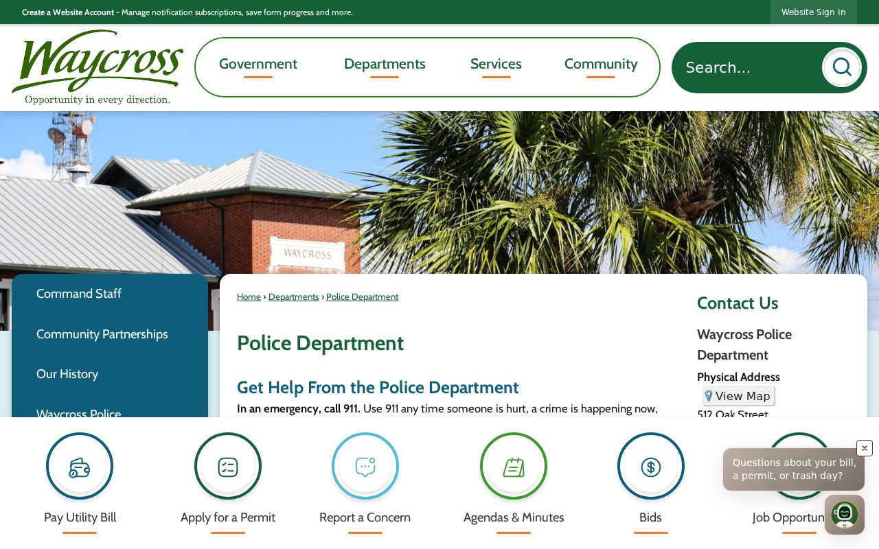 Ware County active warrant city police information page