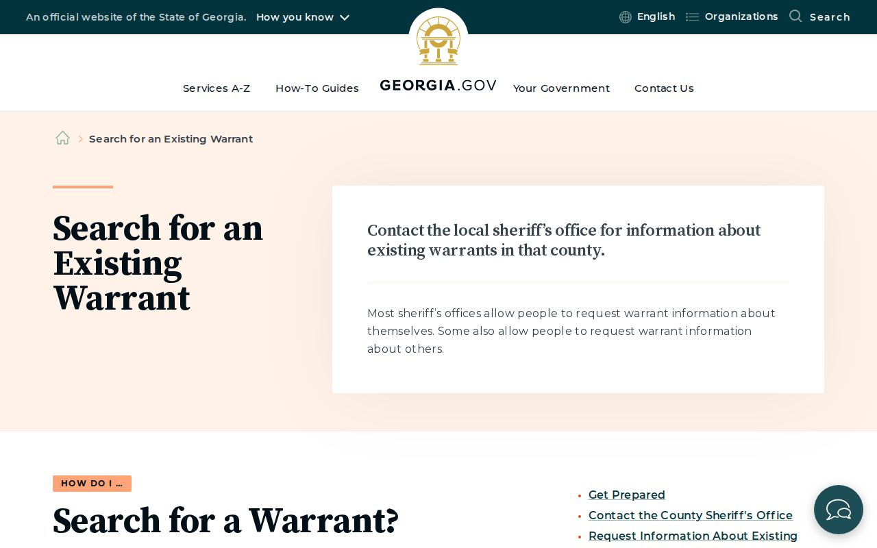 Georgia guidance for checking a Ware County municipal warrant
